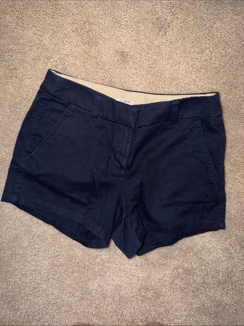 Classic Navy Women's J Crew Chino Shorts